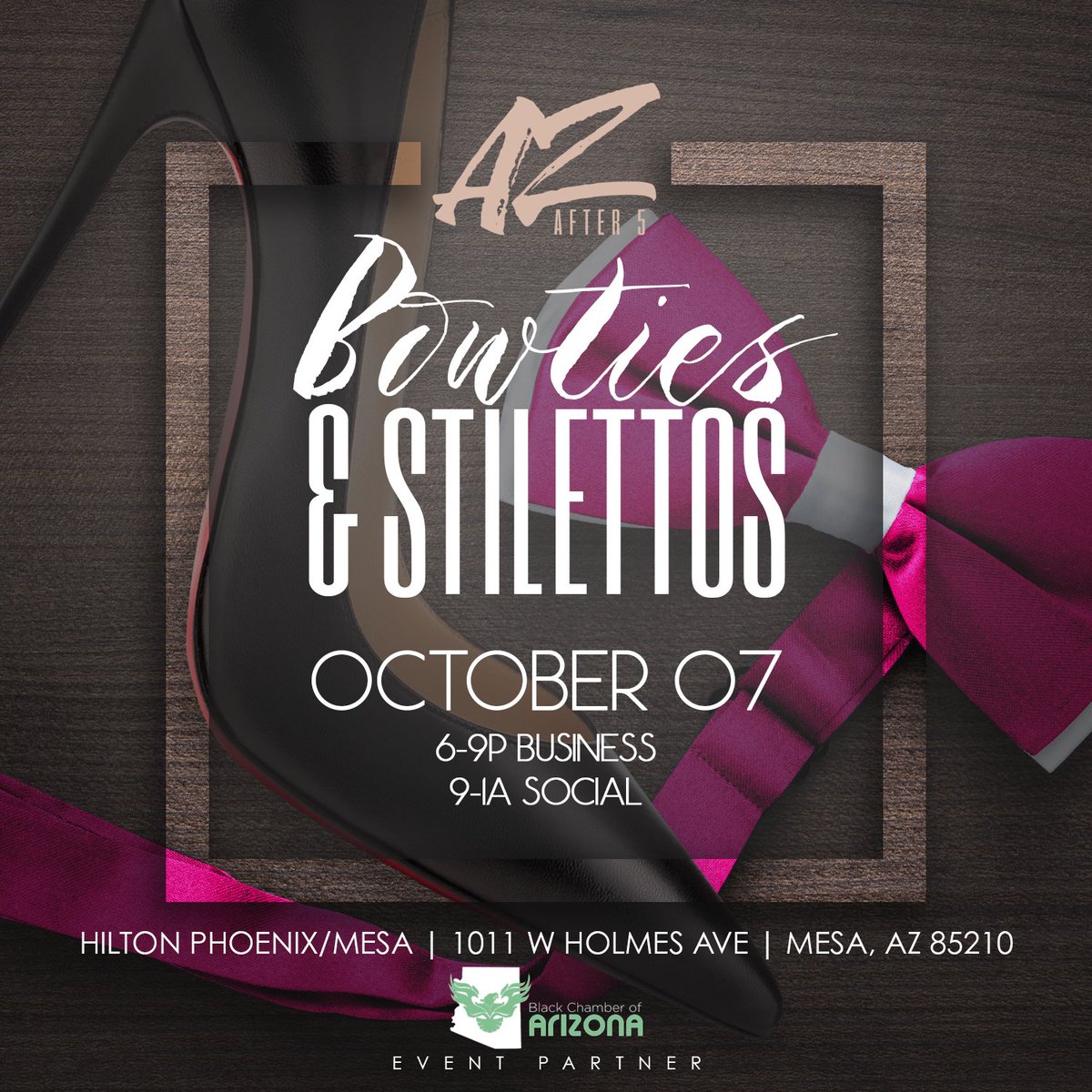 PhxSoul's tweet photo. RSVP to attend the #AZAfter5 Bow Ties and Stilettos Networking Social in Mesa on October 7: https://t.co/2j3fReE5Ti https://t.co/jITFr4hxVz