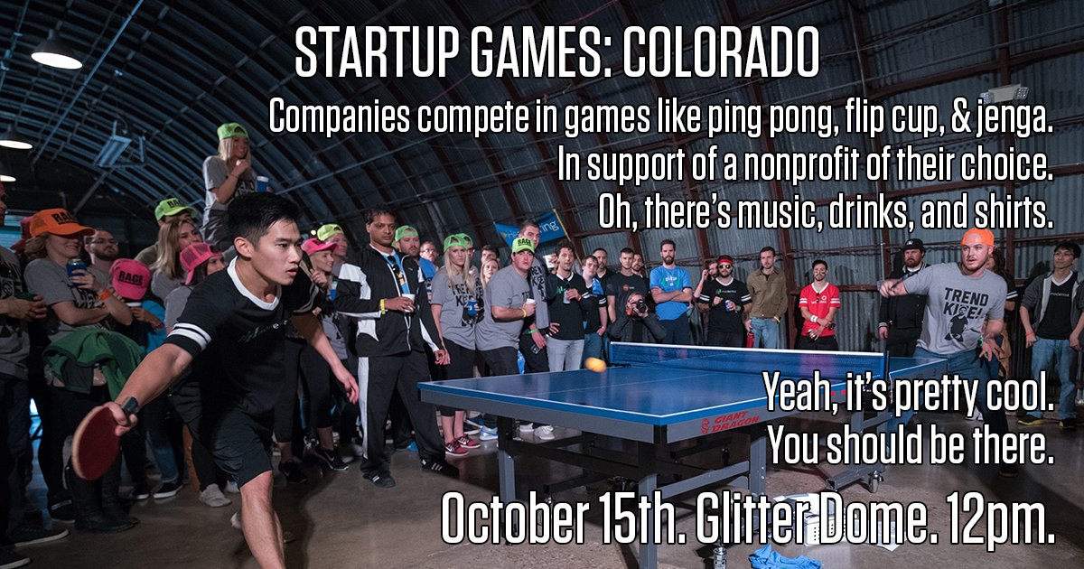 If you don' t know anything about Startup Games. Here's the pitch. 

Get your tickets here: bit.ly/SGColorado

#SGColorado2016