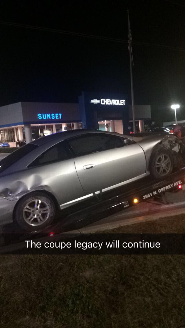 941Tommy's tweet photo. RIP the coupe, thank you for saving me and Jons life and allways sitting pretty. #blessed #rockproof @jonschwarz15 https://t.co/N98wg3ft2R