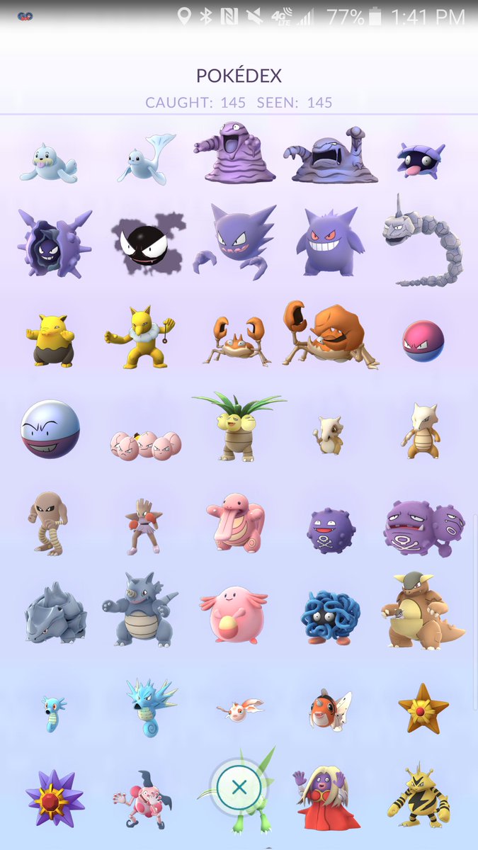 taetromusic's tweet photo. Caught 145 now to wait for the final 5 #pokemongo #CatchEmAll #done #pokemonmaster https://t.co/l2cncoP44p