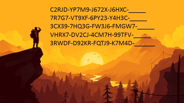 Some Firewatch codes here. You can guess or check twitch.tv/xbox starting in 10 minutes. Will only work in Americas and Russia now.