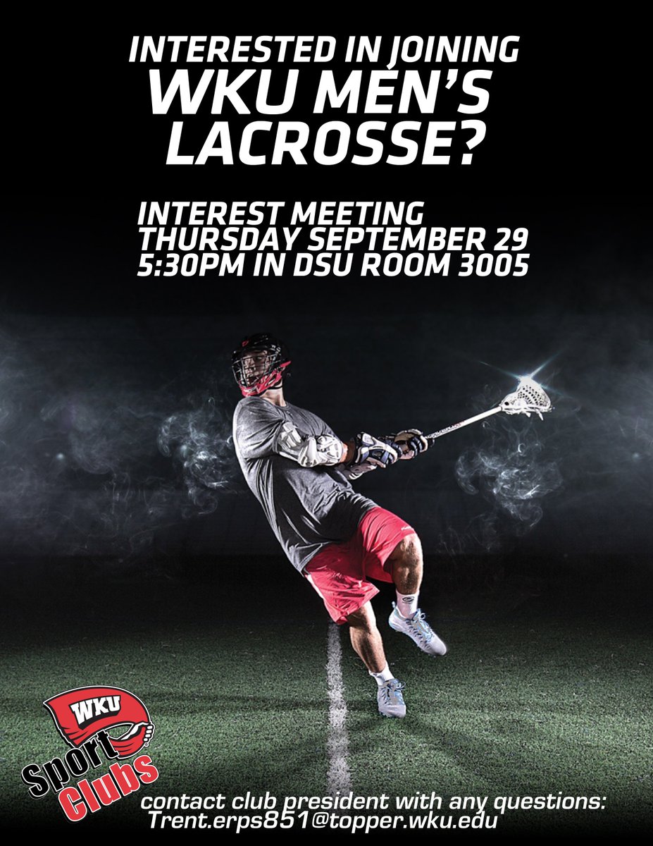 Interested in being a part of the WKU Lax team? Come check us out!