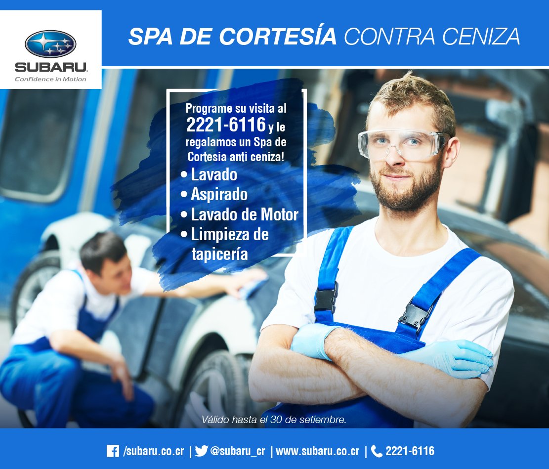 ¡Porque nos preocupamos de su vehículo! ¡Le damos un Spa de Cortesía! *Promocion exclusiva para clientes Subaru