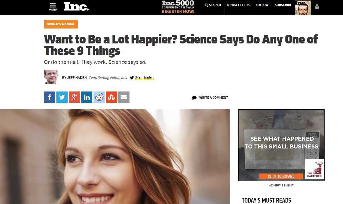 debbiesqueen's tweet image. Want to be happier?  Check out this article, inc.com/jeff-haden/wan…