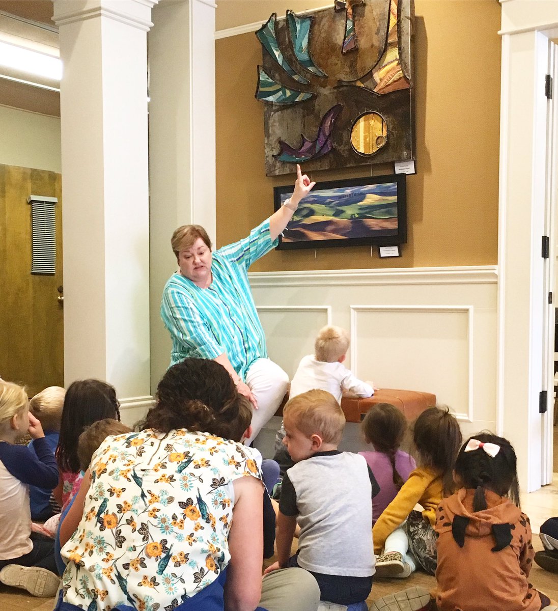 LakewoodTheatre's tweet photo. @Local14ArtShow display in Lakewood Gallery being used to teach kids about art! #lineshapecolor https://t.co/gV75efMGoi