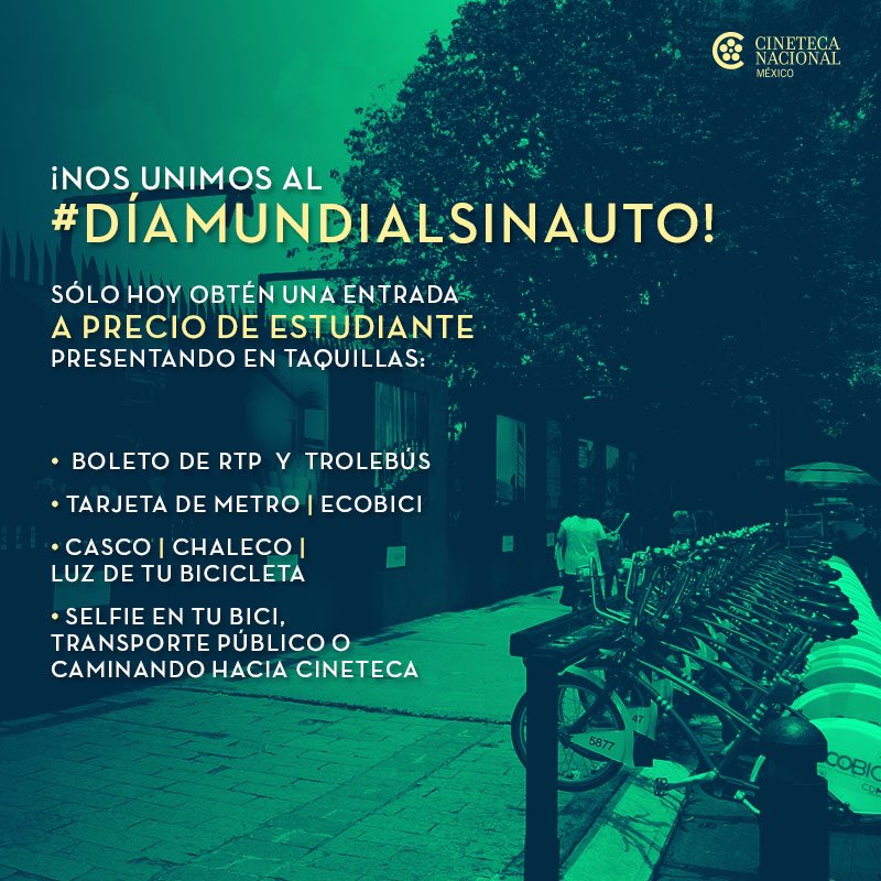 Ibero909FM's tweet photo. La @CinetecaMexico se une al #DiaMundialSinAuto ¡Cáiganle! https://t.co/tQSgnS7QxN