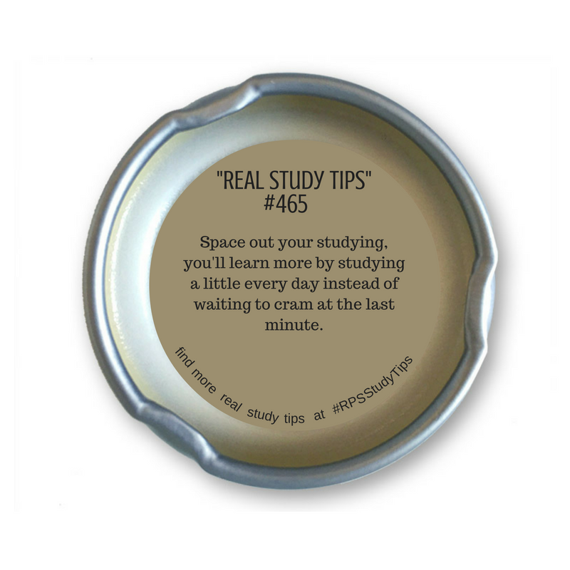 #RPStudytip 465: Space out your studying, you'll learn more by studying a little every day.