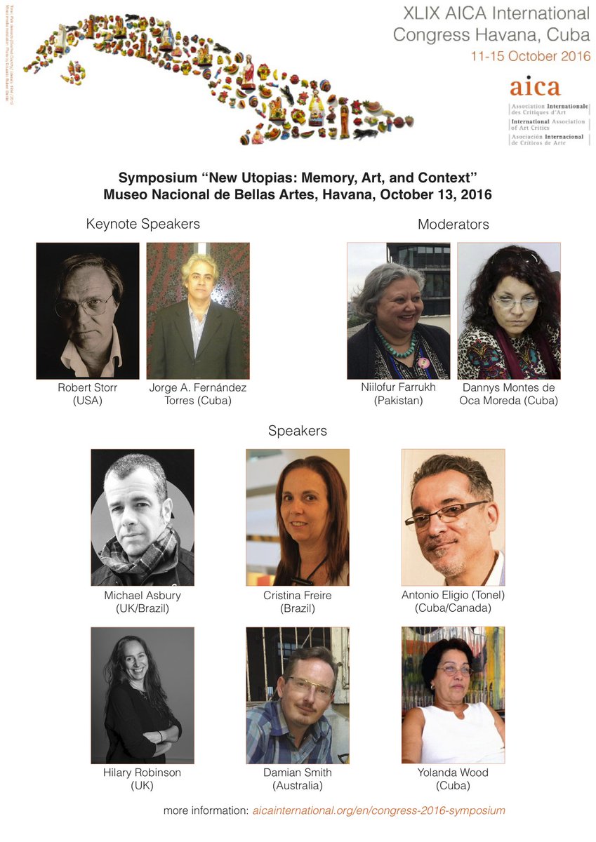 AICA is pleased to announce the #symposium #lineup “New Utopias: Memory, Art, and Context” at Museo Nacional de Bellas Artes #Cuba, October!