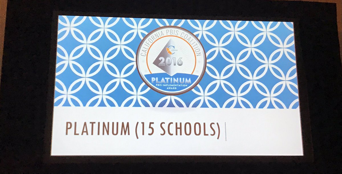 FranklinLUSD's tweet photo. At the PBIS California coalition conference--we are one of only 15 schools who earned Platinum recognition in the state! #lusded #pbisca2016 https://t.co/bvfdOaR20R