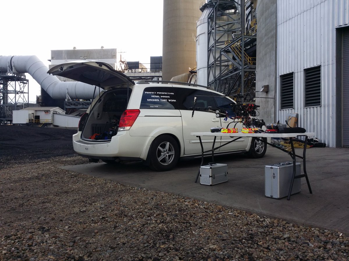 droneactivist's tweet photo. Another #drone #inspection in gusty North Dakota #infrastructure #outage #power #generation #engineering #energy #FGD #ductwork #scrubber https://t.co/KXjUa5g4PA
