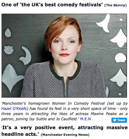 This years Women In Comedy festival has been named one of ‘the UK's best comedy festivals’ (The Skinny) #Manchester