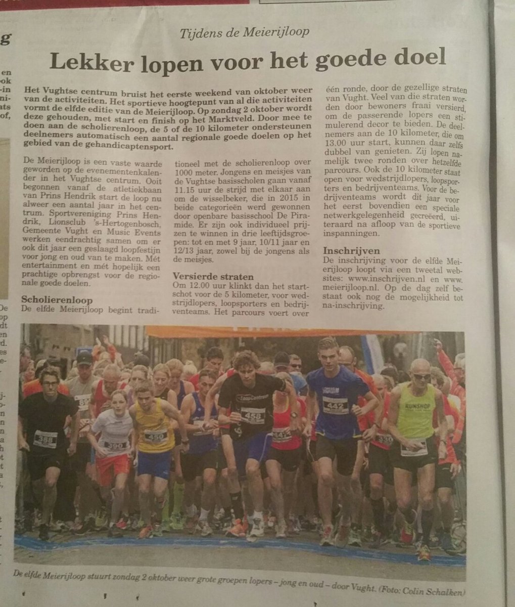 Meierijloop's tweet photo. Persbericht @Meierijloop in  @hetklaverbladnl van deze week. Volgende week zondag is het zover! https://t.co/Qeet0VzS2a