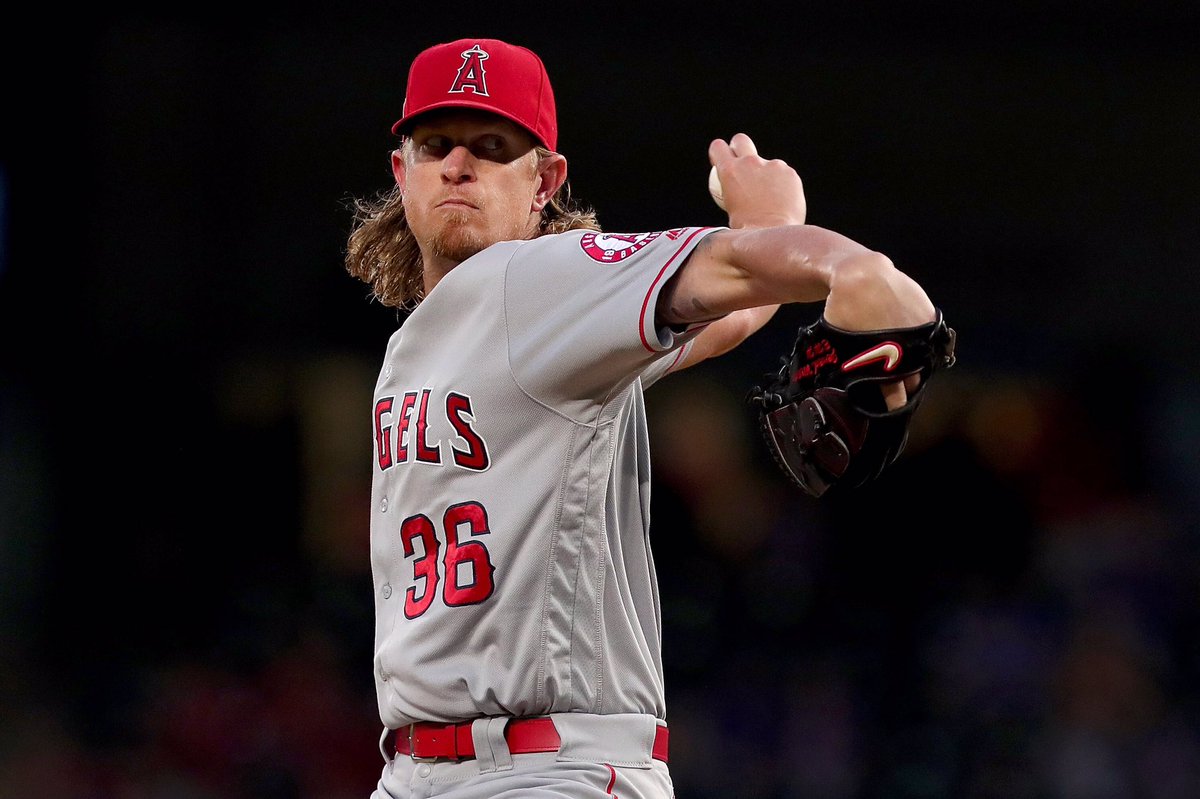 Angels's tweet photo. #ICYMI: Weaver earned the 150th win of his career last night, joining Chuck Finley as only pitchers to win 150 games in an #Angels uniform. https://t.co/btO3sW36pn
