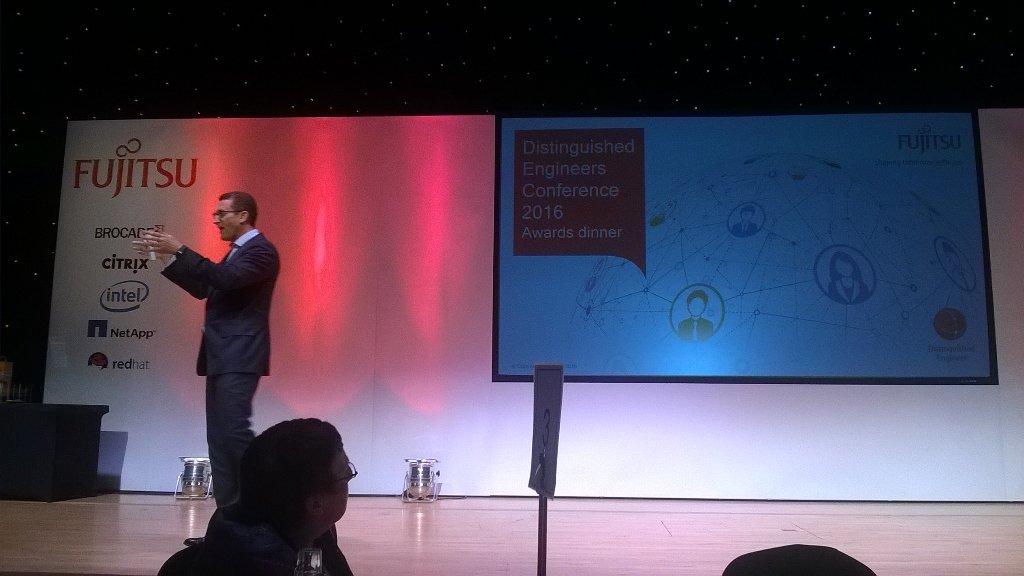 T_Chappers's tweet photo. Duncan Tait addresses the FDE Conference during the gala dinner!! #FDEConf #Fujitsu_uk https://t.co/IIYgdhi3Rx