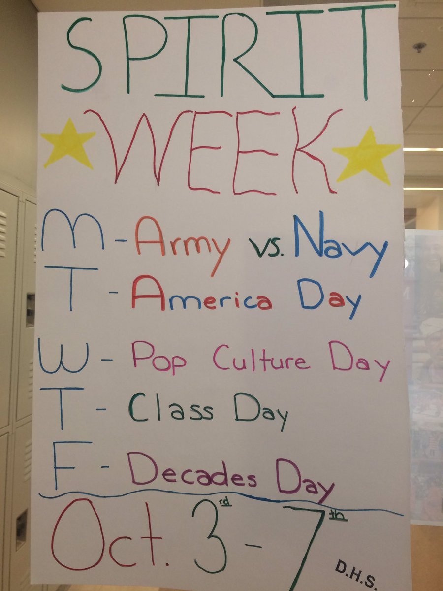 duxstuco's tweet image. 9 days until Spirit week!! Which class will win the 2016 Spirit Award, showing the most school spirit??