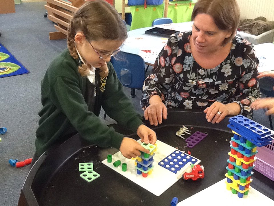 We matched different Numicon shapes of different values using the pegs!