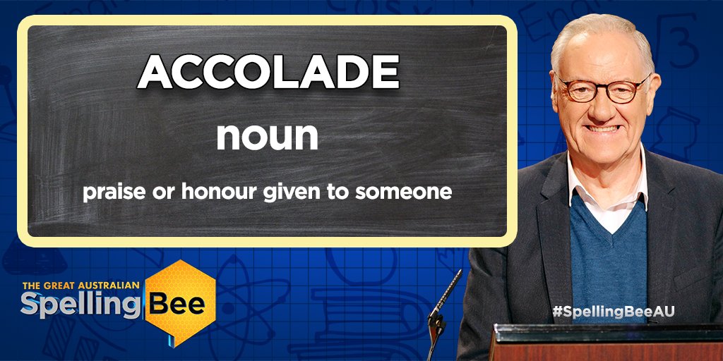 In honour of Tristan being awarded the accolade of #SpellingBeeAU champion...