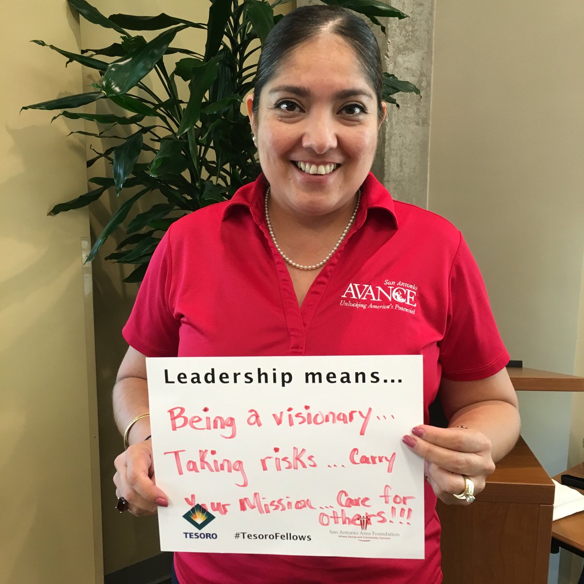 SAAFdn's tweet photo. Let’s hear it for @AVANCE_SA Dir of Parenting Prgms Yesenia Alvarez-Gonzalez who joins #TesoroFellows inaugural class https://t.co/DOM9RUiqtI