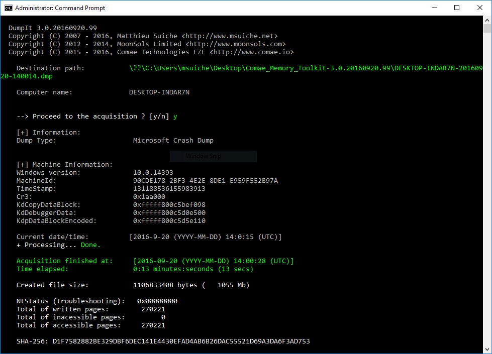 chadtilbury's tweet photo. New versions of memory forensics DumpIt and Hiber2Bin avail for FREE.  Thanks to @msuiche https://t.co/EbPjMDnUmV #DFIR #Win10 https://t.co/bivFmL8kMN