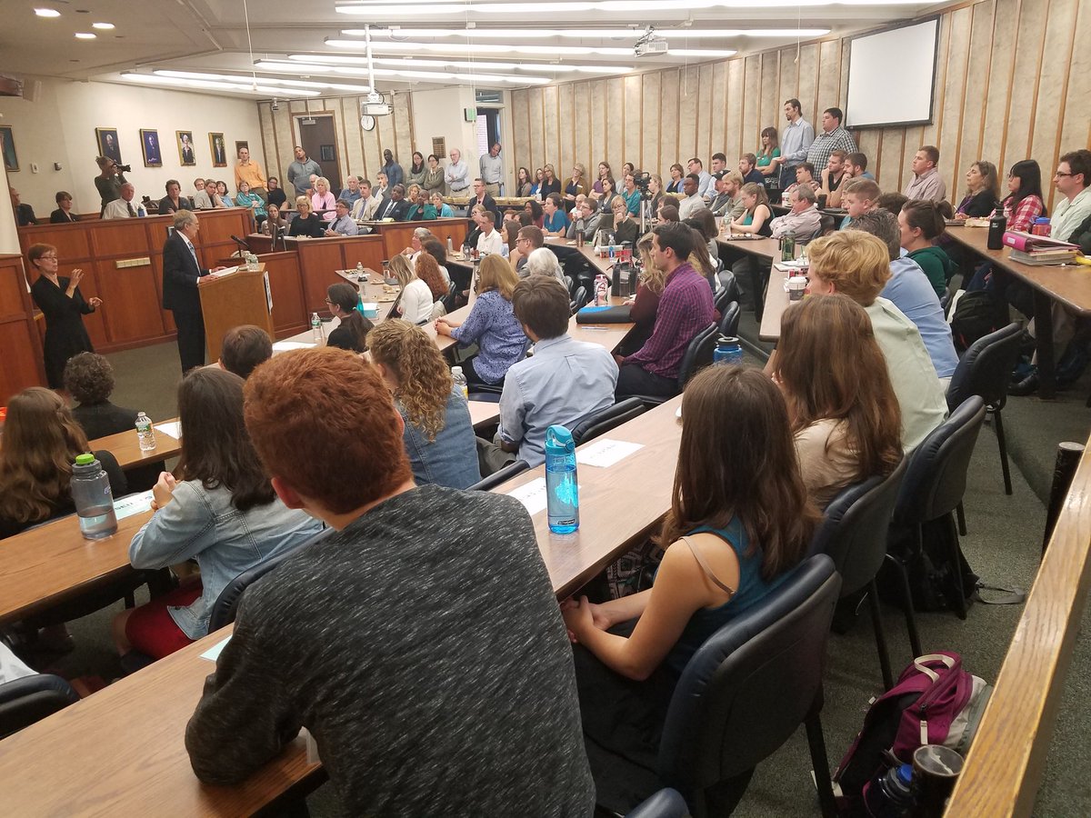 carriewilshusen's tweet photo. High school students with  @UMaineLawDean @UMaineLaw for# Constitution on 1st Amendment rights. https://t.co/dmYqqHPu1b