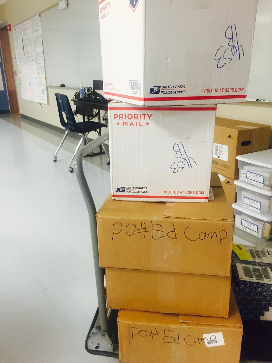 EdCampAugusta's tweet photo. Boxes are arriving! #EdCampAugusta https://t.co/qzHDMIunEI