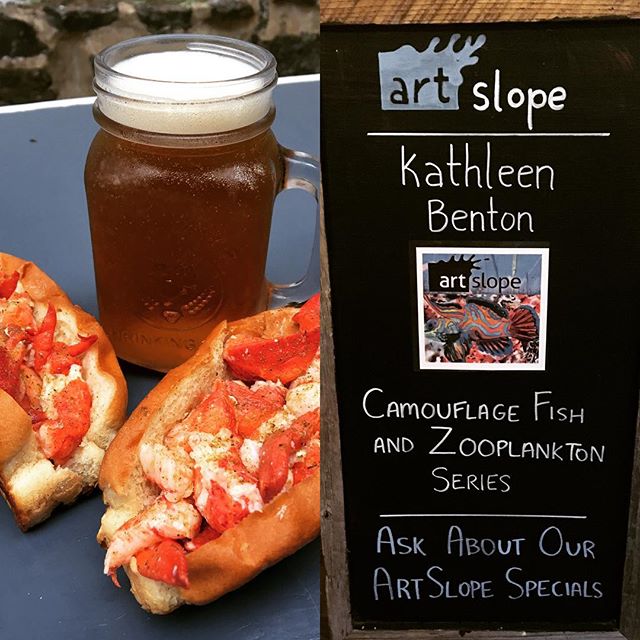 art_slope's tweet photo. Celebrating artist @kathleenbenton.artist in our #parkslope shack as part of #artslope. Enjoy ALL DAY HH, all week long! 📷: @lukeslobster https://t.co/5syhyxJAFi