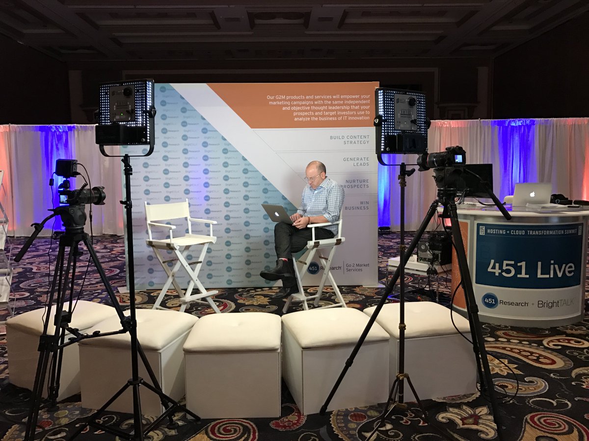 brighttalkvideo's tweet photo. Getting ready for our first live interview for @451Research at the #HCTS conference - it's going to be a great show! https://t.co/SkKhKZAqLB