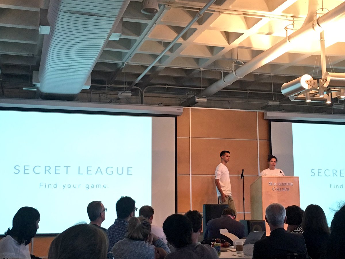 MacStartups's tweet image. Secret League starting their pitch strong with some laughs from the crowd. #heymac