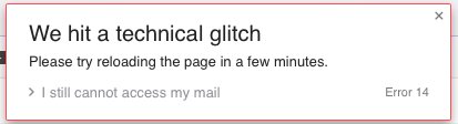 ProductionKate's tweet photo. OMG, I don't believe it: #YahooMail is down. And of course it's a "glitch." Glitch is a fancy word for "I Dunno" #Shocking #YahooMailFail https://t.co/vgSqIf1dGS