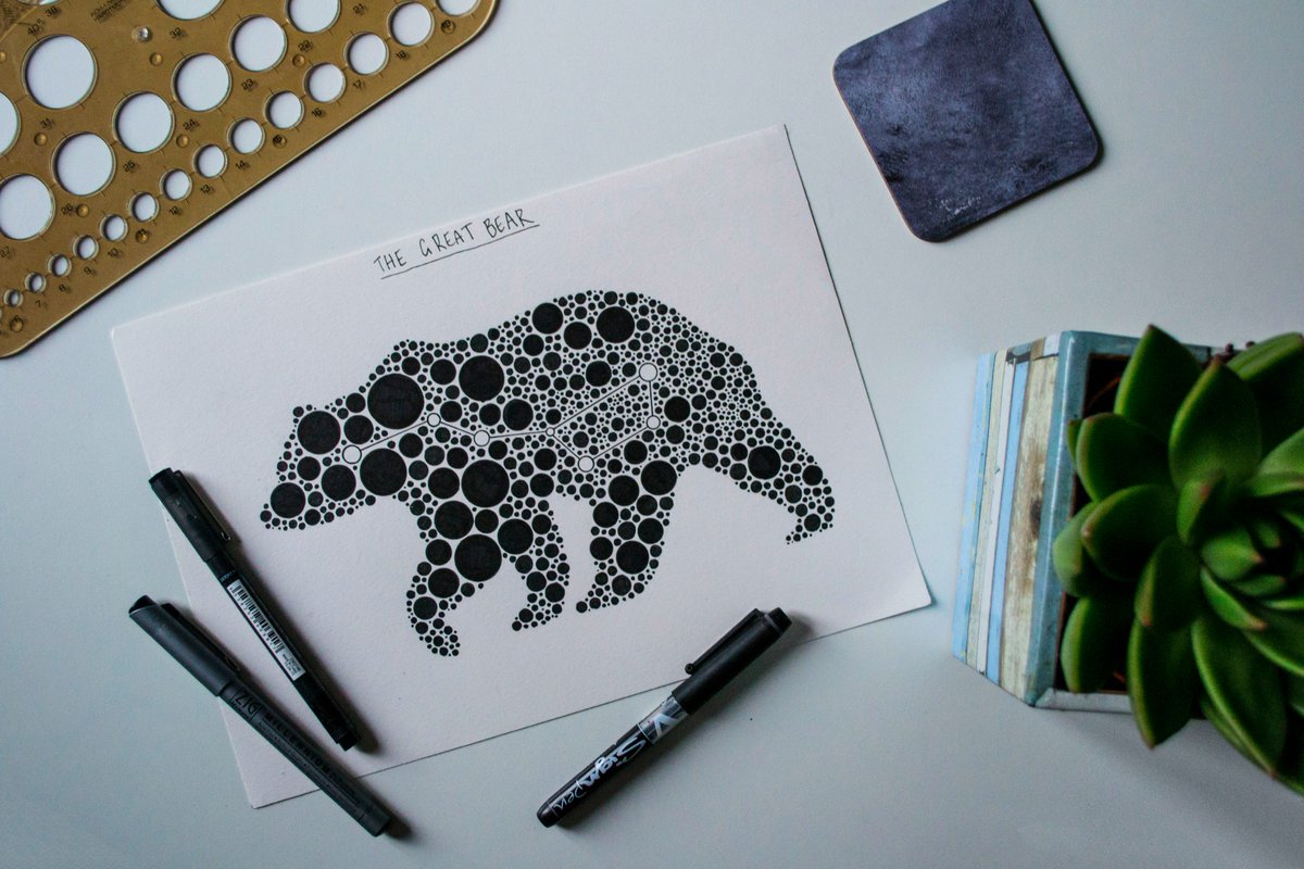 "The Great Bear"
Because space, the stars and the universe is just breathtaking. 
#Illustration #Space #Drawing #UrsaMajor