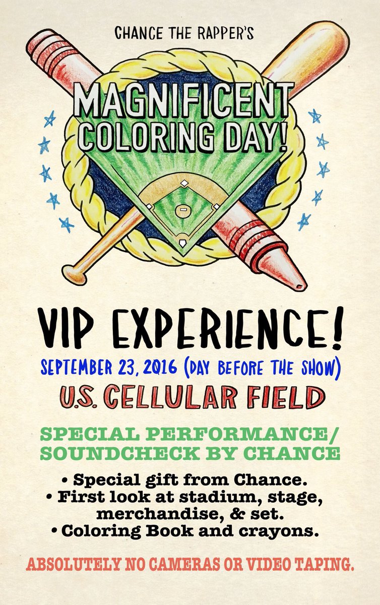 chancetherapper's tweet photo. #MCD VIP includes a special performance by ME, FIRST LOOK in the stadium, &amp; special gifts. https://t.co/m5rYnxicio NOW. RT TO WIN 1 🎨 https://t.co/LBjmx8nRpn