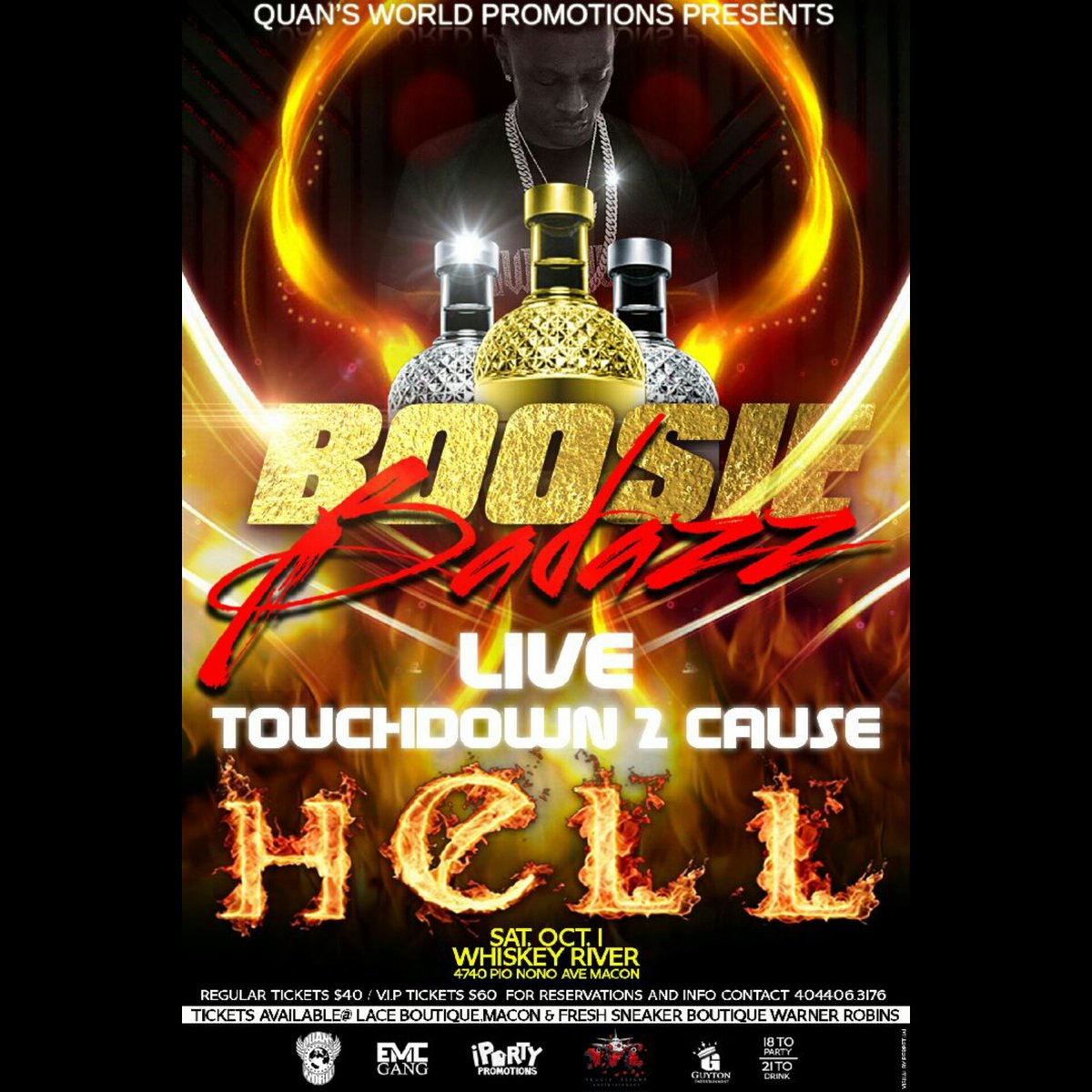 EliteboyQ's tweet photo. 🔥🔥 Touch Down To Cause Hell🔥🔥
LIL BOOSIE BADAZZ LIVE IN CONCERT 
 October 1st @ Whiskey River
$40 Tickets 🎟| $60 VIP 🍾
 #QuansWorld 🌎💪🏾 https://t.co/dwCczpWpaP