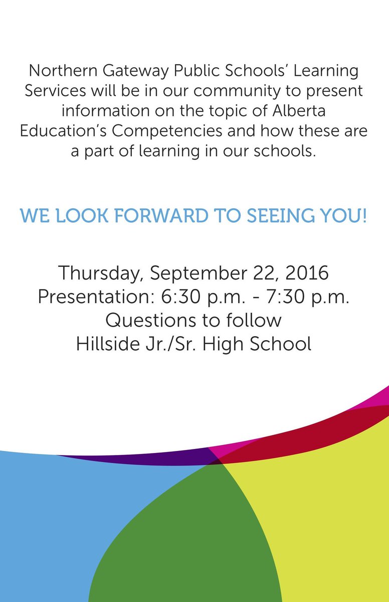 ngpshge's tweet photo. Parents please plan to attend this informative presentation on Alberta Education's Competencies. https://t.co/19aCnRGPlu
