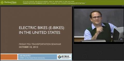 Prof John MacArthur who's been studying #ebikes #electricbikes usage for yrs <a href="/Interbike/">Interbike</a> Wed @ 3PM #electrictheatre-info on latest research