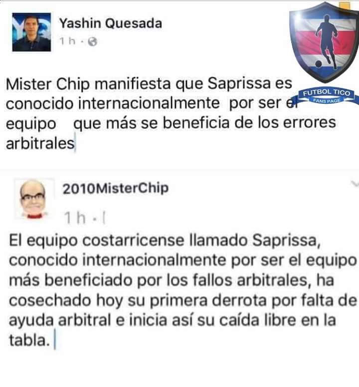 Leopeca's tweet photo. @2010MisterChip Como aficionado del Saprissa me siento indignado este post que publica  Yashin Quesada... https://t.co/16kyhVPDyl