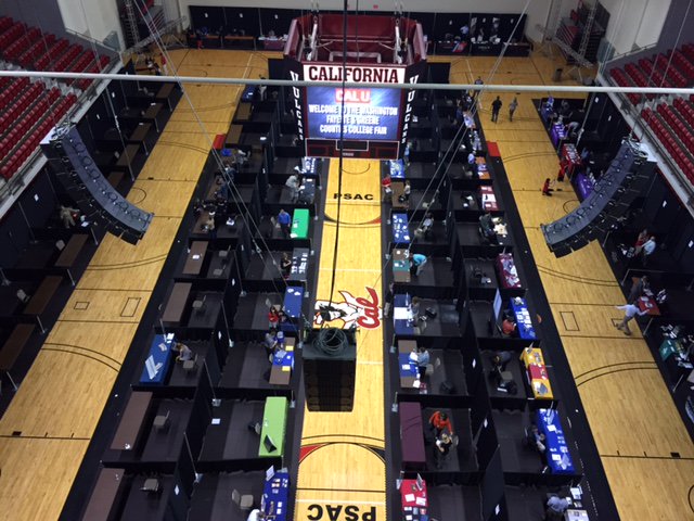 ConvoCenterCalU's tweet photo. Washington, Fayette & Greene College Fair... All the colleges are like 'Pick Me'....but we know who is the best! #CalWho #CalU #ChooseCal https://t.co/5m24fIcikD