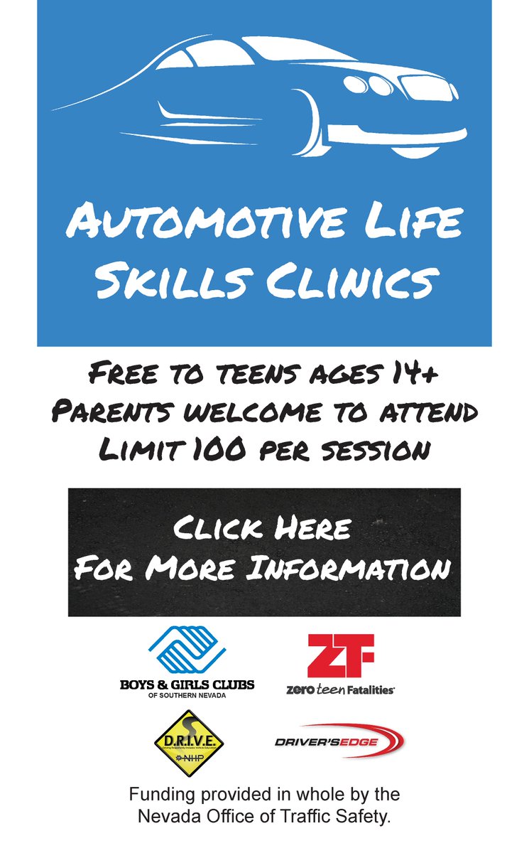 SMARTeenDriver's tweet photo. @Trustee_Wright ty 4 rt 7 folow @SMARTeenDriver I hope we can get this Boys and Girls Clubs Autolifeskills info to all ccsd hs. https://t.co/fhj5V5zfG9