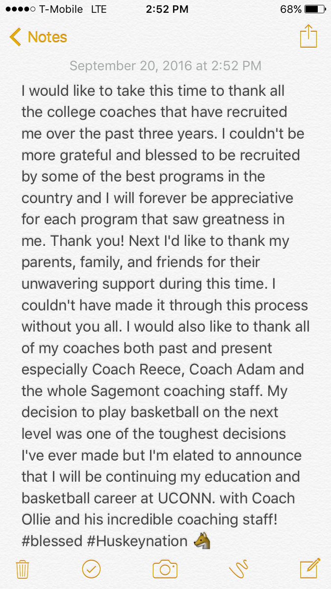 Tyler_polleyyy's tweet photo. Excited to be a UCONN Husky! #Blessed #Godisgreat #Huskeynation https://t.co/f4pqp0YzpG