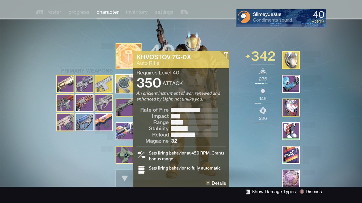 LinkReacts's tweet photo. @DestinyTheGame day one already got them hah https://t.co/6J6vdB7y35