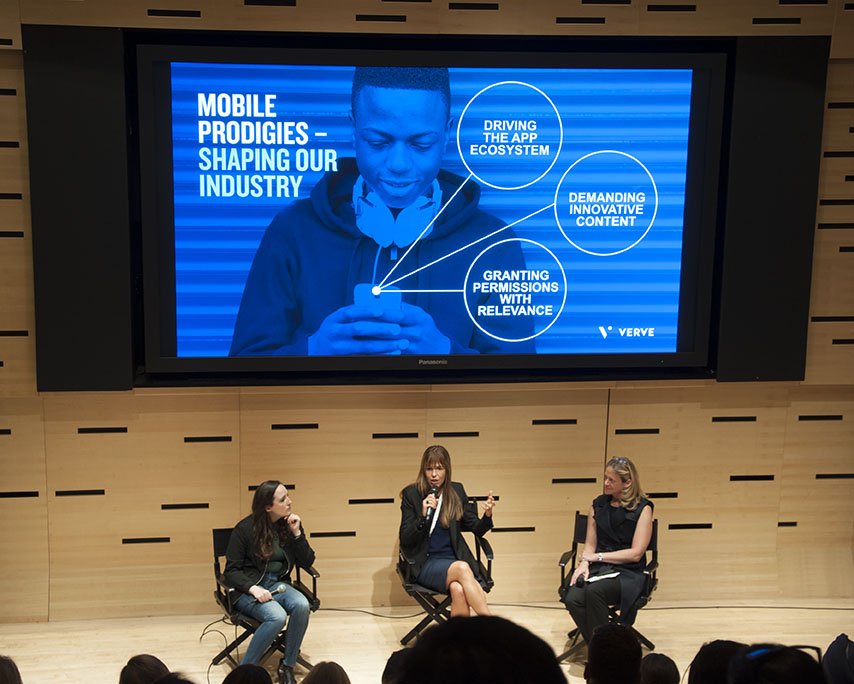 verve_inc's tweet photo. Verve CMO Julie Bernard @juliemeb, @MargaretCzslr of @Wildness and Millennial @McCallSchenthal introduce #MobileProdigies at #Transition2016 https://t.co/OpD4XQQ81u