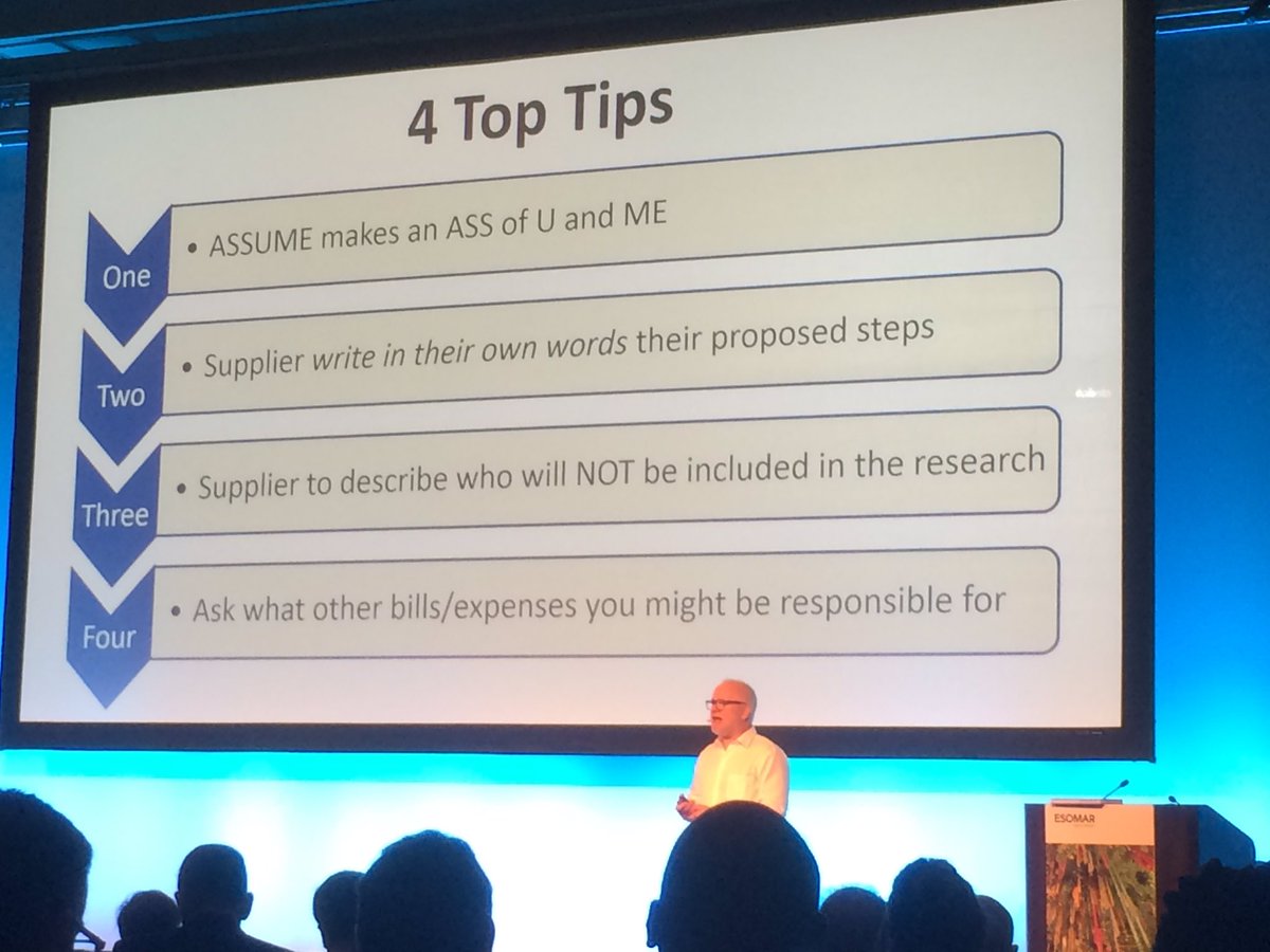 JorisHuisman's tweet photo. Very useful tips by @RayPoynter to get aligned better on your project scope and start projects on the same  page #esomar https://t.co/w3n29u7744