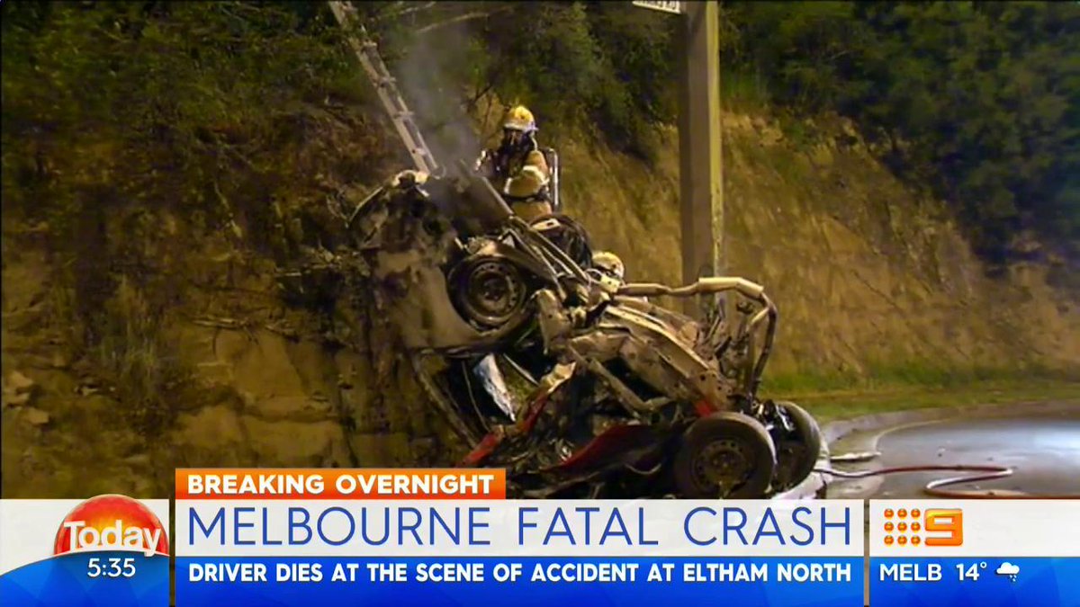 A fiery crash has claimed the life of a driver at Eltham North. 9News