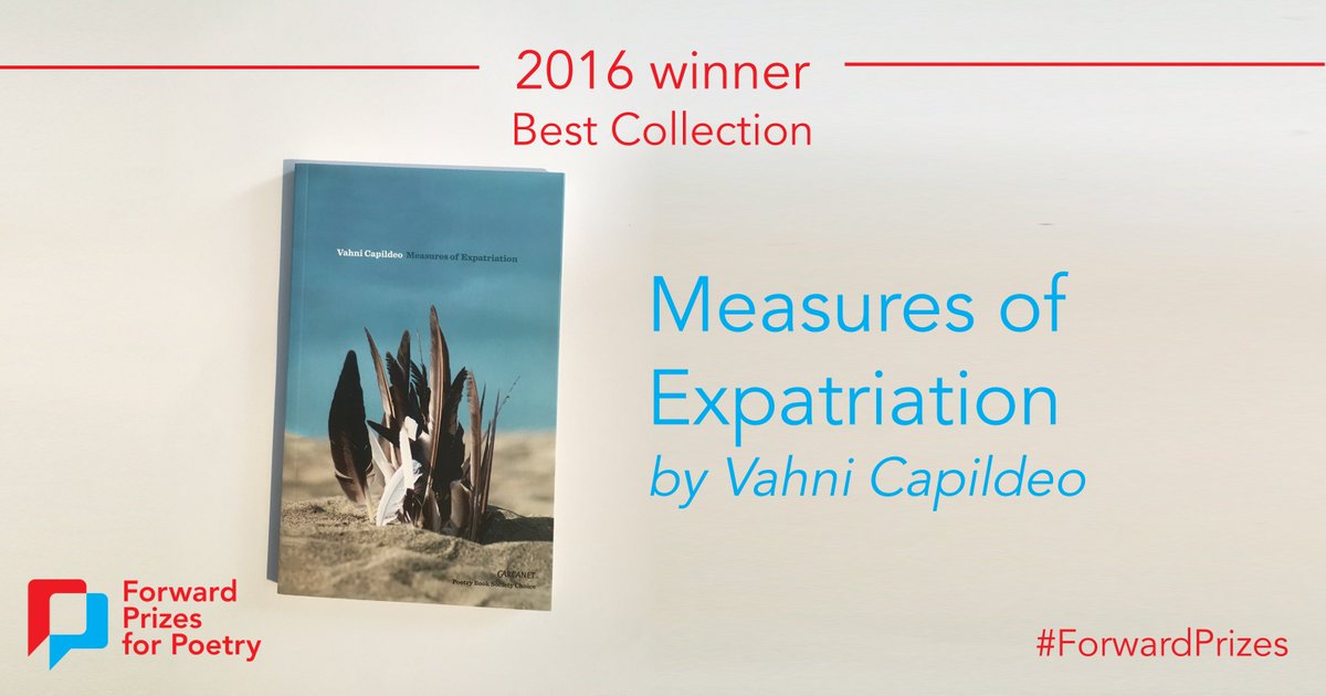 ForwardPrizes's tweet photo. Winner of the #ForwardPrizes for Best Collection is: #MeasuresOfExpatriation by #VahniCapildeo > https://t.co/zdVIe3opSU https://t.co/uAOZgVVRI0