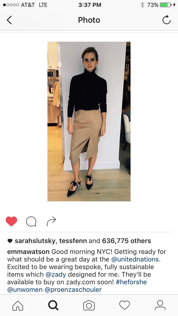 sorayadarabi's tweet photo. The day @EmWatson wears items @Zady designed for her to the United Nations.... https://t.co/lVfmPoTWvg