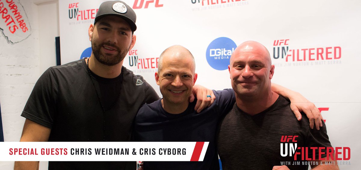 UFC_ME's tweet photo. New York's @ChrisWeidmanUFC &amp; #UFCBrasilia's @CrisCyborg join #UFCUnfiltered | Episode 27 https://t.co/deqYZtr65x https://t.co/SnNys6R1Ca