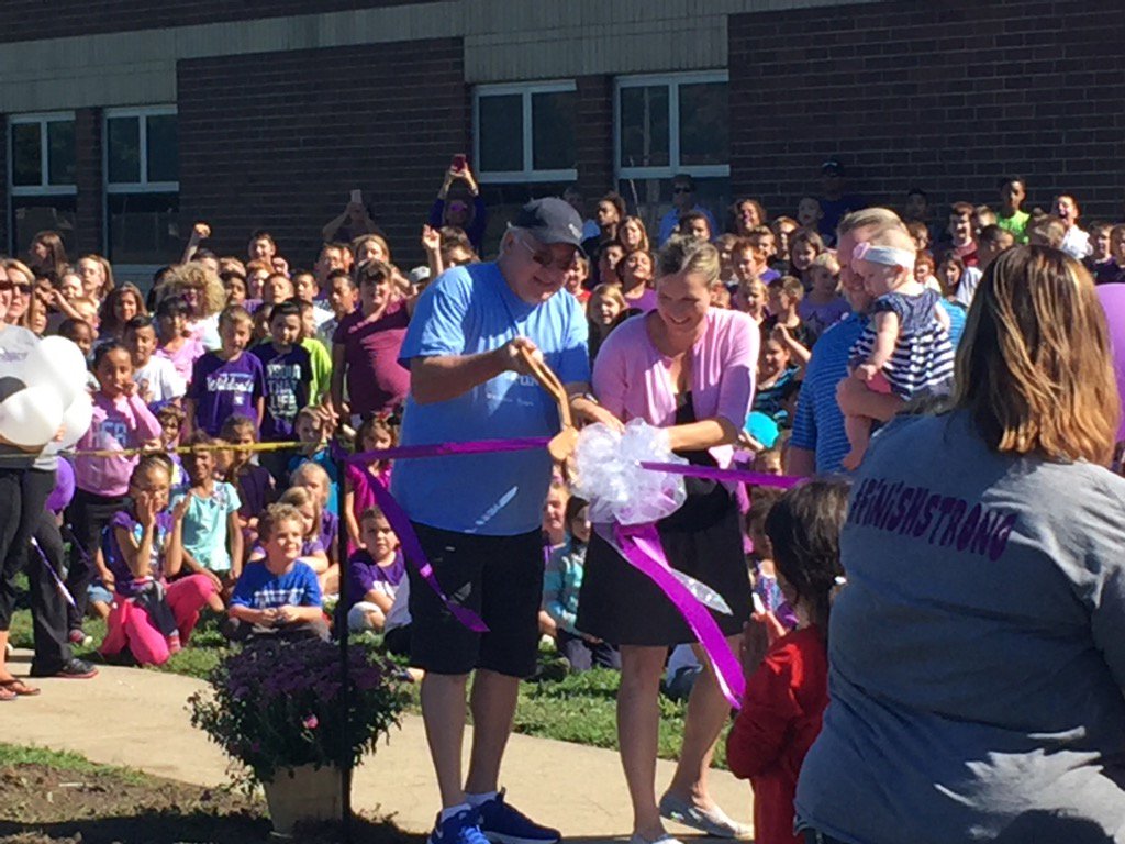 greghunt7's tweet photo. Ribbon Cutting Ceremony for the Meyer Mile at #Hailmann Elementary. Celebrating the life of Mrs. Meyer. #Finishstrong https://t.co/6QGBJIj2h7
