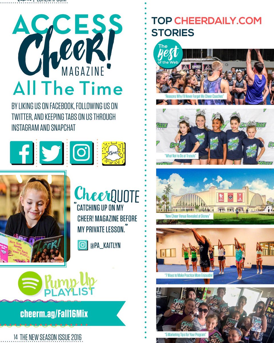 KaitlynRobinsn's tweet photo. @CheerMagazine is now available on Apple News!

Make sure you subscribe for the latest updates at https://t.co/QQM4NbQUc7! https://t.co/pgsa0Gr9N7