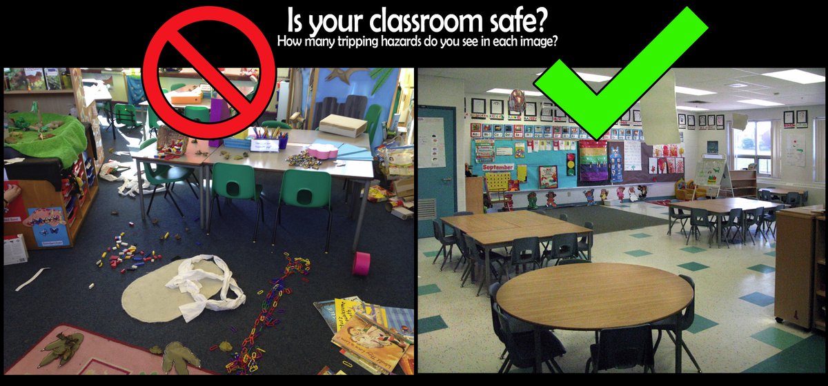 ULSafetySmart's tweet photo. #2TipTuesday #ClassroomSafety Tip 1: Ensure classroom is clean and orderly. Loose items can be a tripping hazard https://t.co/eC3zDn4g6a