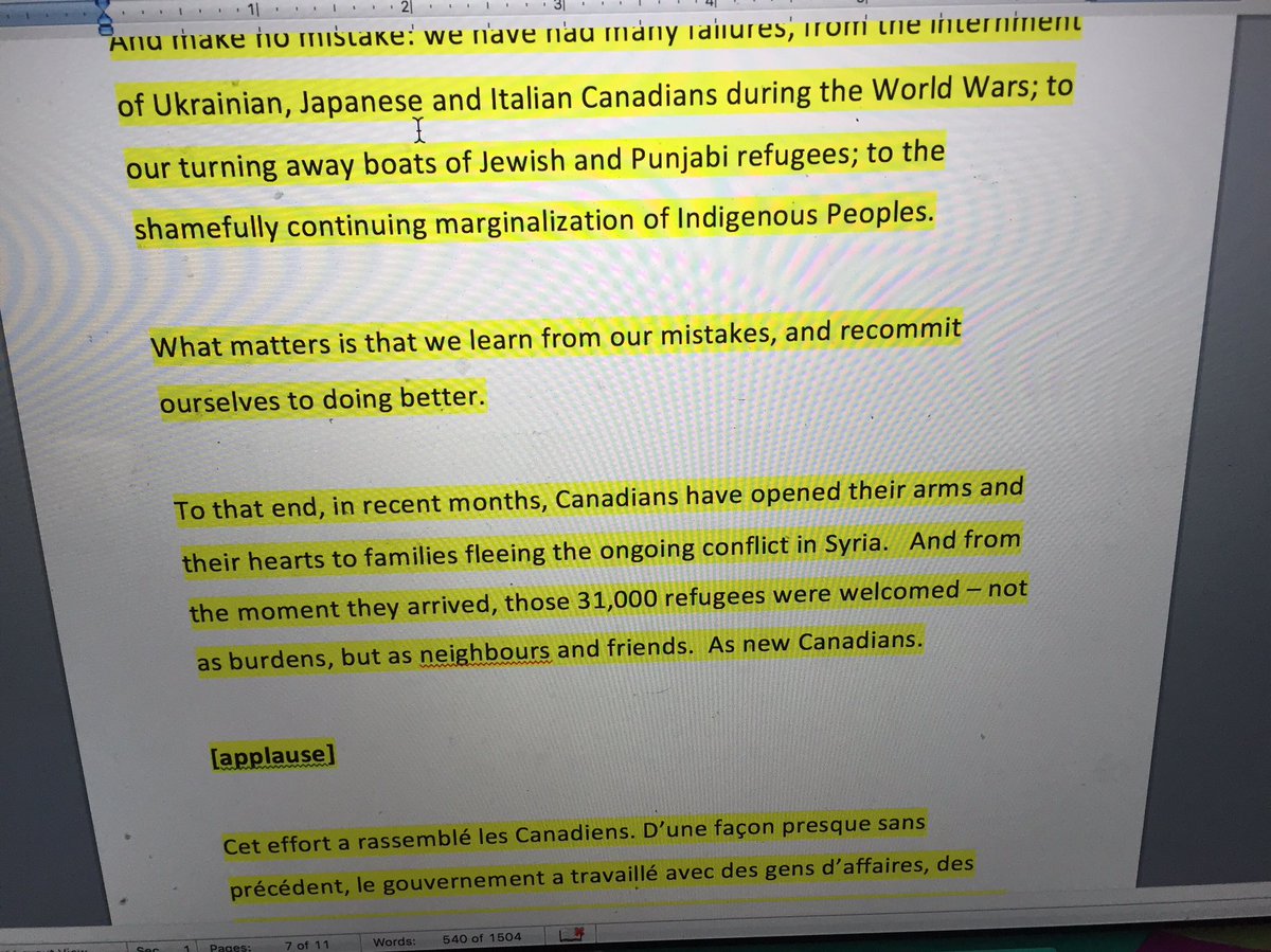 althiaraj's tweet photo. Trudeau had expected applause when mentioning Syrian refugees, he included it in his speech -- and he got it. https://t.co/lkksjGePiA