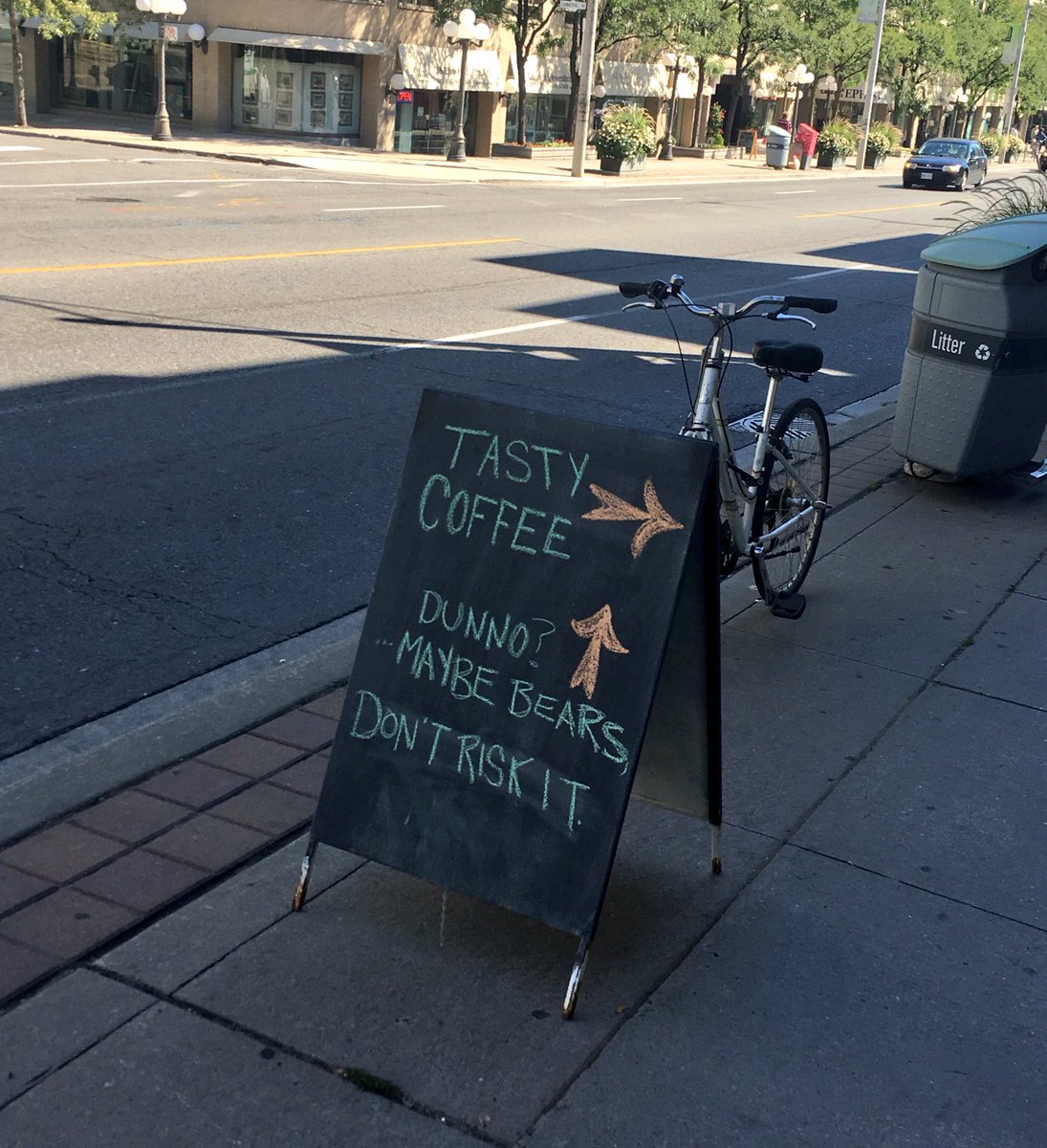 Mouchon10's tweet photo. Shout out to @room2046toronto for always giving me a chuckle during my work day. #cafe #the6ix https://t.co/g3OyKWwJto